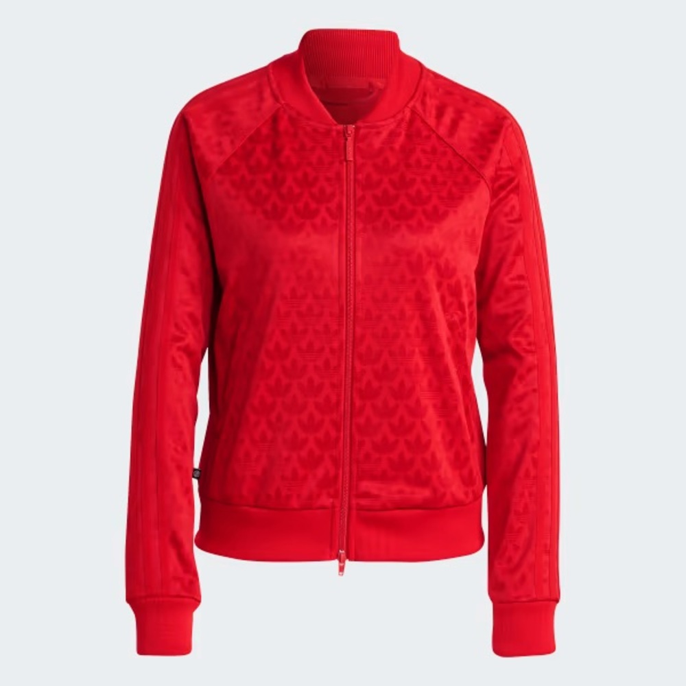 Adidas Originals Red Track Jacket – Trefoil Monogram (Size Small)